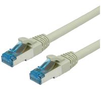 Value 21.99.0864 RJ45 Câble réseau, câble patch CAT 6a S/FTP 0.30 m gris sans halogène, avec cliquet d'encastrement