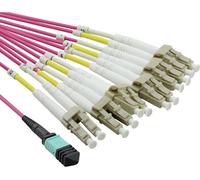 Value 21.99.1100 fibre optique FO Câble de raccordement 2.00 m violet [1x Fiche mâle MPO - 12x LC mâle] 50/125 µ