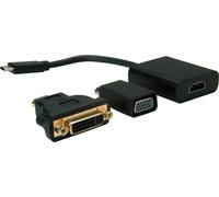 VALUE Adaptateur d'écran USB Type C - VGA + HDMI + DVI