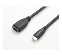 VALUE Adaptateur HDMI Mini Mâle vers HDMI Standard Femelle, Noir, Longueur 0.15mm, Connecteurs Type C (Mini) et Type A, 150m max.