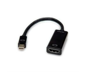 VALUE Adaptateur Mini DisplayPort 1.2 vers HDMI Type A (F) Noir, Résolution 4K (3840x2160) @30Hz, Convertisseur Passif, 44x44x14mm