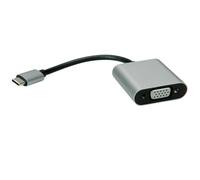 VALUE Adaptateur USB Type-C vers VGA (D-Sub) 12.99.3200, USB 3.2 Gen 1 (3.1 Gen 1), Résolution Unique, Noir/Argent, Code SH 84733020