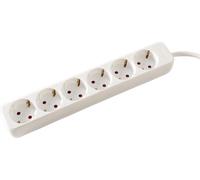 VALUE Bâti de prises 6x sans interrupteur, blanc, 3 m