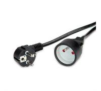 VALUE Câble d'alimentation 3m, Noir, CEE7/7 vers CEE7/5, H05VV-F 3x1.5mm², Connecteur coudé 90°, PVC, Cuivre, Adapté France/République Tchèque/Slovaquie, Lot de 10.