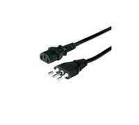 VALUE - Câble d'alimentation - CEI 23-50 (M) pour power IEC 60320 C13 droit - CA 250 V - 10 A - 1.8 m - noir - Italie