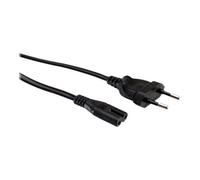 VALUE Câble d'alimentation Europlug (M) pour IEC 60320 C7 CA 250 V 2.5 A 3 m noir Europe