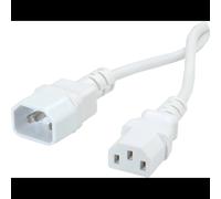 VALUE Câble d'alimentation IEC 320 C14 vers C13, 1.8m, 10A/250VAC, Blanc, Connecteurs PVC moulés, Réf: 19.99.1516