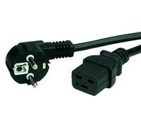 Value Câble d'alimentation 19.99.1553 - Schuko mâle vers IEC C19 femelle 16A Noir 3 m
