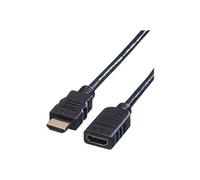 VALUE - Câble d'extension HDMI avec Ethernet - HDMI mâle pour HDMI femelle - 1.5 m - blindé - noir - support 4K