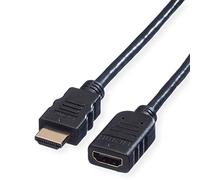 Rallonge Value HDMI Fiche mâle HDMI-A, Prise femelle HDMI-A 1.00 m noir 11.99.5574 4K UHD, blindé Câble HDMI