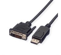 VALUE Câble DisplayPort 1.1 vers DVI-D (24+1) 3m, Noir, LSZH, Résolution maximale 1920x1080 60Hz, Supporte 1920x1200 WUXGA et 2560x1600 WQXGA