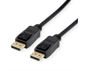 VALUE Câble DisplayPort 1.4 Noir 1.5m, connecteurs mâle/mâle, résolution max 7680x4320 @60Hz, support résolutions graphiques jusqu'à 8K, PVC