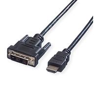 Câble de raccordement Value DVI / HDMI Fiche mâle DVI-D 18+1 pôles, Fiche mâle HDMI-A 1.00 m noir 11.99.5519 blindé, connecteur