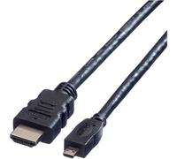 VALUE Câble HDMI High Speed avec Ethernet, HDMI A M - Micro HDMI D M, 2,0 m
