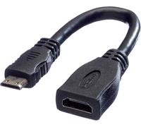 VALUE Câble HDMI High Speed avec Ethernet, HDMI F - Mini HDMI M, 0,15 m