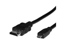 VALUE Câble HDMI High Speed Ethernet, 2m, HDMI-A vers HDMI-D, Connecteurs Or, Résolution 1920x1080, Canal Ethernet HDMI, Noir