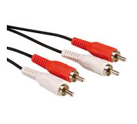 VALUE Câble RCA M/M Duplex 5m, Connecteurs RCA Mâle Droit, Noir - Référence 11.99.4336, Longueur 5000mm, Facteur de forme du connecteur 1 Droit