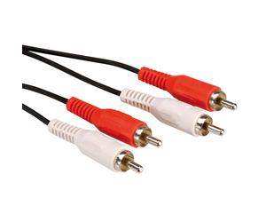 VALUE Câble RCA M/M Duplex 5m, Connecteurs RCA Mâle Droit, Noir - Référence 11.99.4336, Longueur 5000mm, Facteur de forme du connecteur 1 Droit