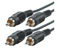 VALUE Câble RCA Mâle/Mâle Duplex, Longueur 2.5m, Noir - Connecteurs RCA Mâle aux deux extrémités, Longueur 2500 mm, Référence 11.99.4333