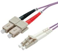 VALUE - Câble réseau - LC multi-mode (M) pour SC multi-mode (M) - 2 m - 2 m - fibre optique - 50 / 125 microns - OM4 - violet