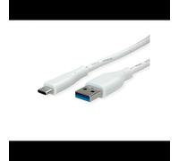 VALUE Câble USB 11.99.9035 : USB-A vers USB-C, 2m, USB 3.2 Gen 1 (3.1 Gen 1), 5 Gbit/s, Blanc, Connecteurs mâles, Droit