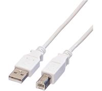 VALUE Câble USB 2.0 Type A-B, blanc, 4,5 m