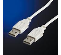 VALUE Câble USB 2.0 Type A Mâle vers Type A Mâle, Longueur 0.8m, Débit Maximum 480 Mbit/s, Couleur Blanc - Réf: 11.99.8909