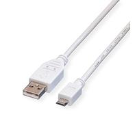 Value Câble USB 2.0, USB A ST - Micro USB B ST, blanc, 0,8 m