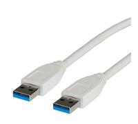 VALUE Câble USB 3.2 Gen 1 A-A Mâle/Mâle 3m, Débit 5 Gbit/s, Couleur Blanche, Réf. 11.99.8976