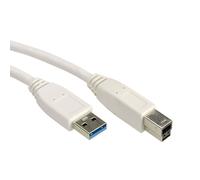 VALUE Câble USB 3.2 Gen 1 A-B Mâle/Mâle Blanc - 0,8m - Débit 5 Gbit/s - Connecteurs droits - Réf. 11.99.8869
