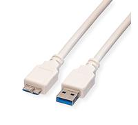 VALUE Câble USB 3.2 Gen 1, A ST - Micro B ST, blanc, 0,8 m