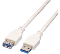 VALUE Câble USB 3.2 Gen 1, type A-A, ST/BU, blanc, 0,8 m