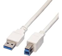 VALUE Câble USB 3.2 Gen 1 Type A-B, blanc, 3 m