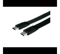 VALUE Câble USB Type-C 0.5m USB4 Gen 3x2 40Gbit/s Noir - Connecteurs plaqués Or, Power Delivery 100W, Référence 11.99.9085