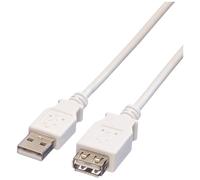 Value Câble USB USB 2.0 USB-A mâle, USB-A femelle 3.00 m blanc blindé