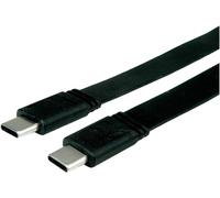 Value Câble USB4 Gen 3, PD 20V5A, Emark, C-C, St/St, 40 Gbit/s, Plat, Noir, 0,5 m