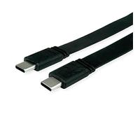 Value Câble USB4 Gen 3, PD 20V5A, Emark, C-C, ST/ST, 40 Gbit/s, plat, noir, 0,5 m