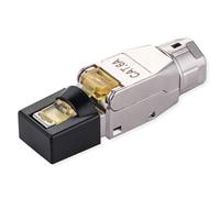 Value Connecteur RJ45 Cat.6A assemblable en Champ STP blindé sans Outil Connecteur réseau pour câble en Fil Massif AWG26/1-23/1 Zinc moulé 10Gbit LAN Ethernet mâle argenté
