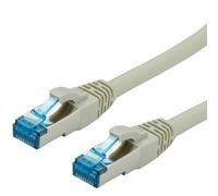VALUE Cordon Cat.6a 10 Gigabit S/FTP Gris 10m - Câble de raccordement RJ-45 blindé, Double blindage PiMF, 8 fils, Impédance 100 Ohm
