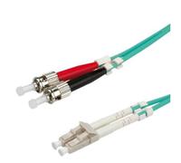 VALUE - Cordon de raccordement - LC multi-mode (M) pour ST multi-mode (M) - 3 m - 3 m - fibre optique - duplex - 50 / 125 microns - OM3 - turquoise