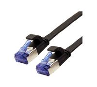 VALUE - Cordon de raccordement - RJ-45 (M) pour RJ-45 (M) - 1 m - FTP - CAT 6a - sans halogène, moulé, bloqué, plat - noir