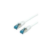 VALUE - Cordon de raccordement - RJ-45 (M) pour RJ-45 (M) - 1 m - SFTP, PiMF - CAT 6a - sans halogène, moulé, sans crochet, bloqué - blanc