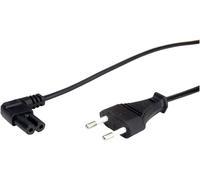 VALUE Cordon secteur Euro-plat vers bipolaire C7 coudé à 90°, noir, 1,8 m