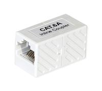 Value Coupleur RJ45 Cat6A UTP Non blindé Connecteur réseau LAN Raccord 1:1 Adaptateur Ethernet RJ45 Femelle vers Femelle Blanc Compact pour rallonge de câble de raccordement