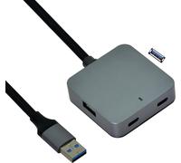 VALUE Hub USB 3.2 Gen 1, 4 ports (2x USB-A + 2x USB-C), avec câble d'extension, 5 m