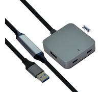 VALUE Hub USB 3.2 Gen1 4 Ports (2X A + 2X C) avec câble d'extension, Noir, 10 m