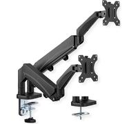VALUE LCD double bras, montage sur table, peu encombrant, à ressort, 6 articulations, 17-32 pouces, jusqu'à 2x 9 kg