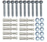 Value Lot de 10 boulons de fixation murale M8 x 50 mm avec chevilles et rondelles pour antenne satellite Sky Dish TV support clôture étagères