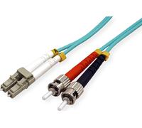 VALUE LWL-Kabel 50/125µm OM3, LC/ST, Turkis, 2 m