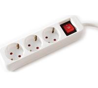 VALUE Multiprise 3 prises avec interrupteur, blanc, 6 m